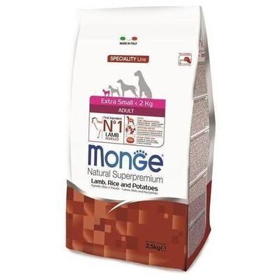 Sausā barība MONGE EXTRA SMALL Adult Lamb, Rice and Potatoes 2,5 kg